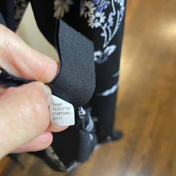 Who What Wear Black Floral Sheer Shirt XS - Dark Academia Boho Blouse - Picture 7 of 7